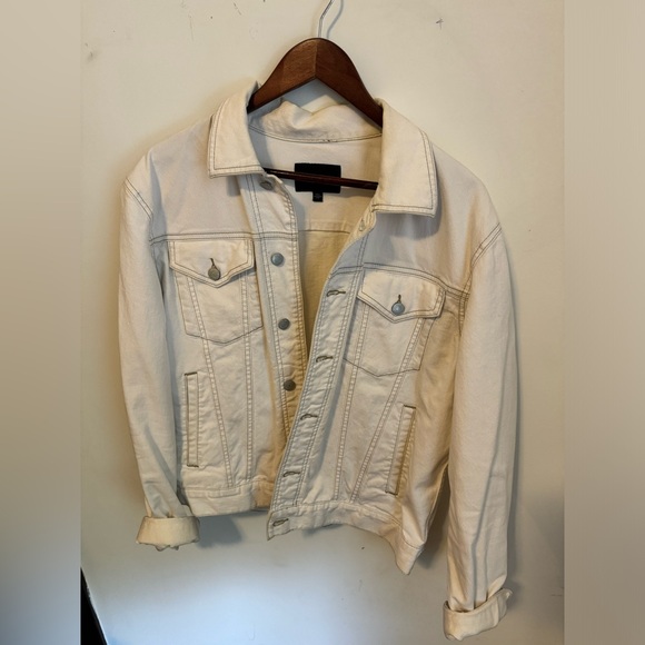 Club Monaco White Denim Jacket - L - Large - Picture 10 of 10
